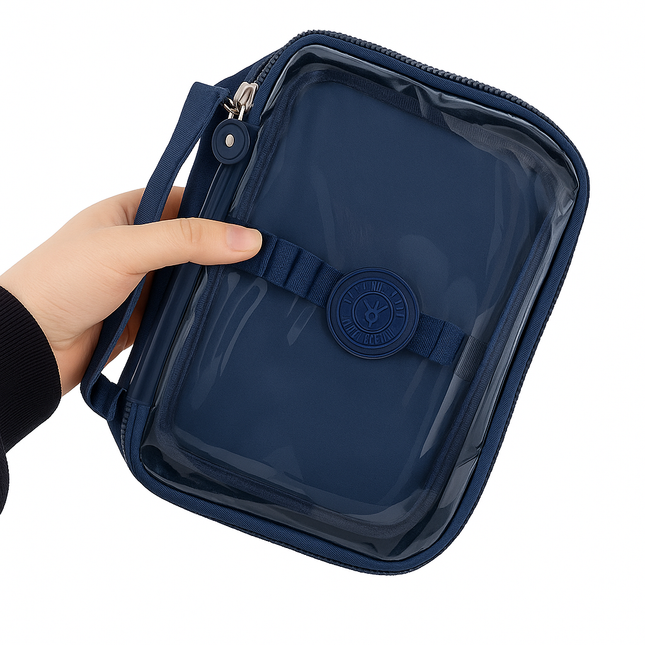 Coslifestore Transparent Multipurpose Pouch with Handle â Travel, School & Office Organizer for St