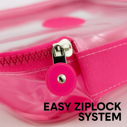 Transparent Multipurpose Pouch with Handle(Pink)