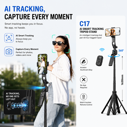 Coslifestore AI Tracking Selfie Stick Tripod