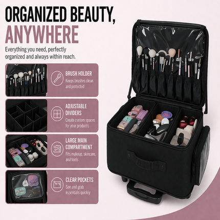 Professional Hair & Makeup Trolley Bag