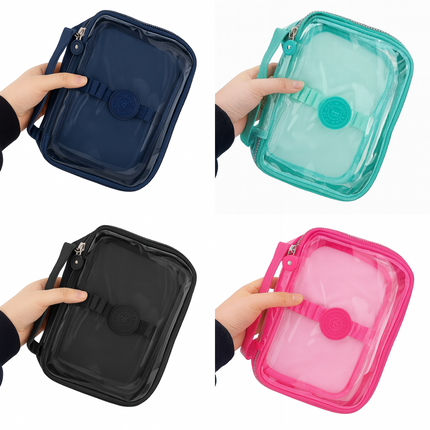 Transparent Multipurpose Pouch with Handle(Sea Green)
