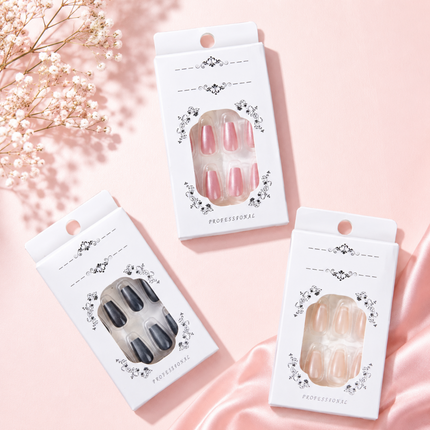 72-Pcs Glossy Cat Eye Nails(CH-01)