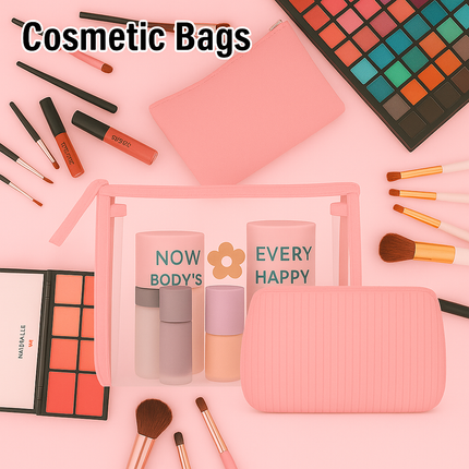 3-in-1 Makeup Bag Set (Pink)