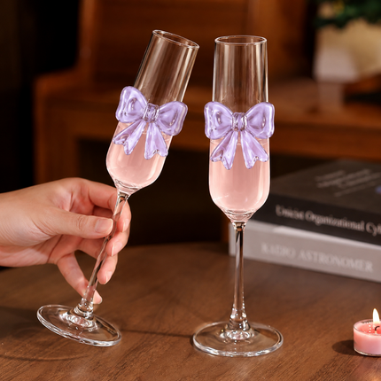Coslifestore Premium Bow Champagne Glass Set of 6