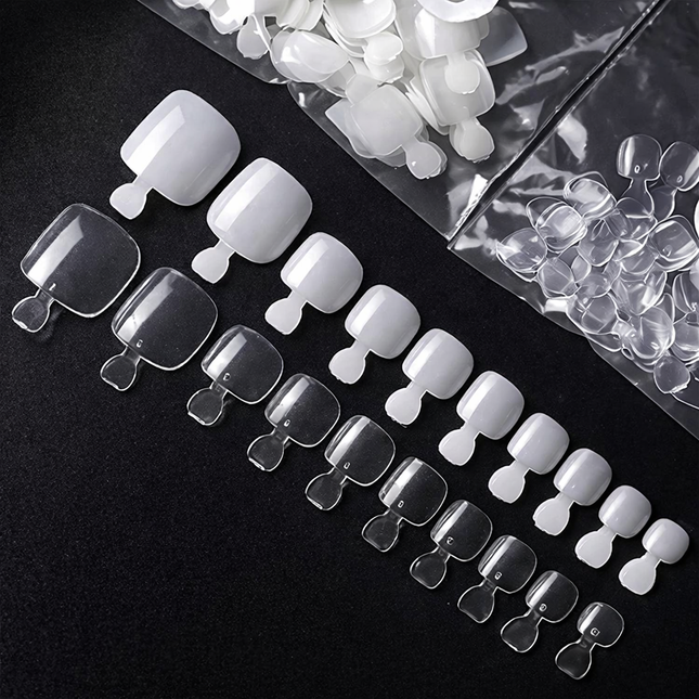 Pack of 500 Professional Toe Nail Set (Clear)