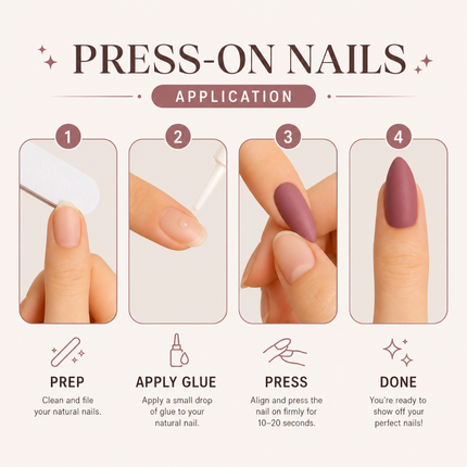 Ready to use Acrylic gel nails- Brown white gold flower (UN-31)