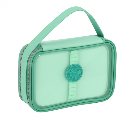 Transparent Multipurpose Pouch with Handle(Sea Green)