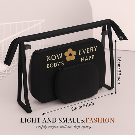 3-in-1 Makeup Bag Set (Black)