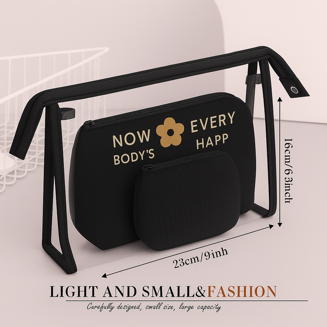 3-in-1 Makeup Bag Set (Black)