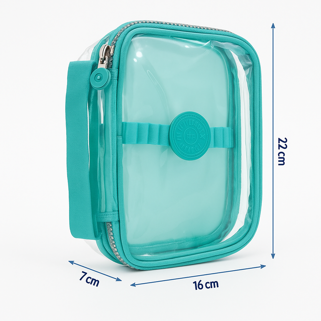 Transparent Multipurpose Pouch with Handle(Sea Green)