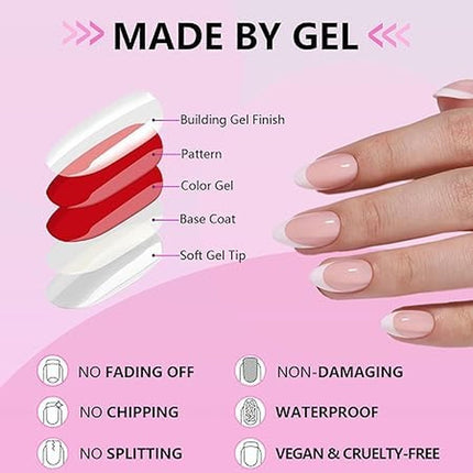 Pack of 96 Press On Nails (French round- nudes and pinks)