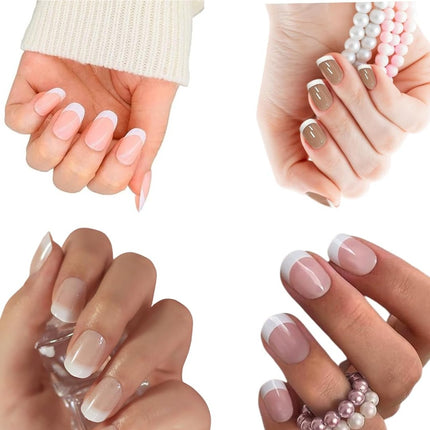 Pack of 96 Press On Nails (French round- nudes and pinks)