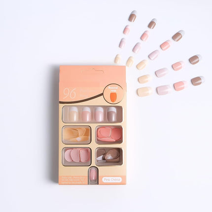 Pack of 96 Press On Nails (French round- nudes and pinks)