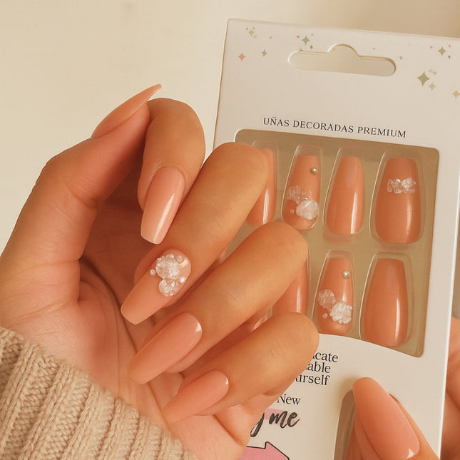 Coslifestore 24 Reusable Artificial Fake Nail Set Glossy Nails-holographic- chrome nails | Lightweig