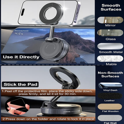 Universal Magnetic Phone Holder with Strong Suction Cup