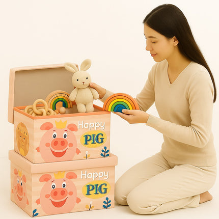 Happy Pig Organizer Set(Peach)