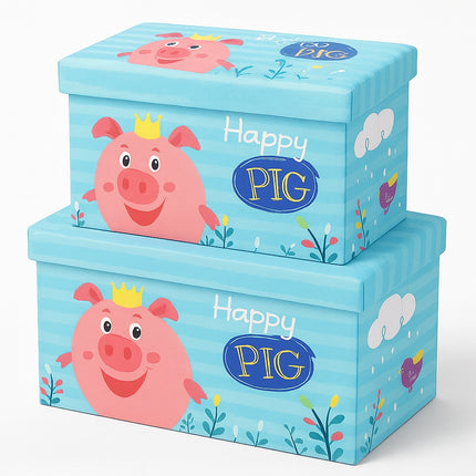 Happy Pig Organizer Set (Sea blue)