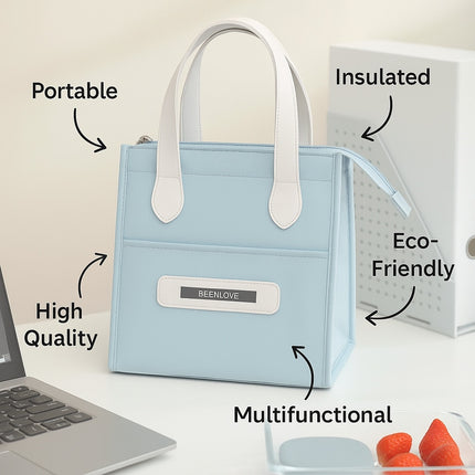 Portable Insulated Lunch Bag (Sky blue)