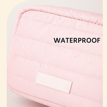 Quilted Makeup Travel Bag (Peach)